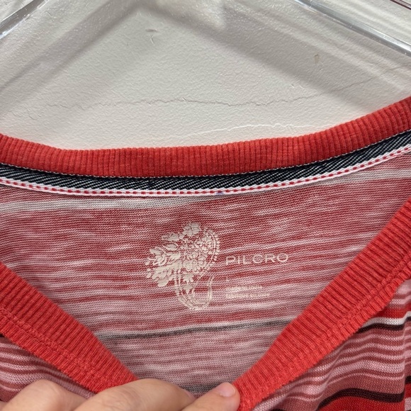 Anthropologie Pilcro Boxy Heritage Pullover Blouse Top Red Stripe Large Cotton - Picture 5 of 7